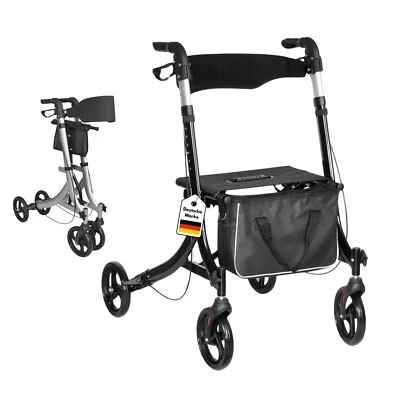 DIVID® Rollator aus Aluminium , Leichtgewicht ideal für Reisen, klappbar
