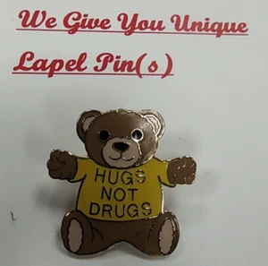 VTG Hugs Not Drugs Campaign Teddy Tips Bear Pin - Picture 1 of 5