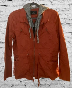 Mauve Jacket with Gray Hoodie Faux Layered Love Tree Size Large L28522JJ-17 - Picture 1 of 2