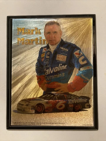 Mark Martin Wall Plaque~Copyright 1999 Car Glow Inc.~Litho in England~7”x9.25” Cover