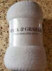 Mark & Grahm Soft Cashmire-like Grey Tonal Colorblock Throw Blanket with Fringe