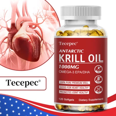 Antarctic Krill Oil 1000mg with Omega-3s EPA, DHA & Astaxanthin Premium Softgels - Image 1 of 4