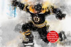 David Pastrňák watercolor, Boston Bruins wall art, Boston Bruins, David Pastrňá - Picture 1 of 6