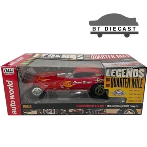 AUTOWORLD GENE SHOW RAMBUNCTIOUS 1971 DODGE CHARGER NHRA FUNNY CAR 1/18 AW1118 - Picture 1 of 2