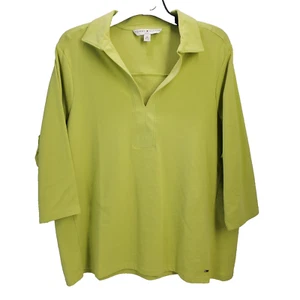 TOMMY HILFIGER Women's Light Green Soft Pullover V-Neck Top - Picture 1 of 9