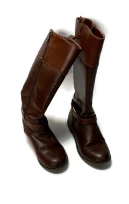 Tommy Hilfiger Andrea Signature Marrón Cremallera Hebilla Correa Botas de Montar Talla 4 A5 Foto 1 de 4