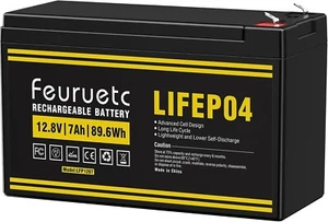 12V 7Ah LiFePO4 Battery - Replacement Sealed Lead-Acid Batteries Built-in 7A BMS - Picture 1 of 9