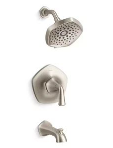 Grifo para bañera y ducha KOHLER Sundae de 3 rociadores níquel cepillado (válvula incluida) - Imagen 1 de 4