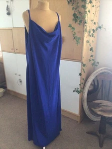 Slip Dress In Cobalt Blue Stripey By City Chic UkxL Size 22 New With Tags - Picture 1 of 13