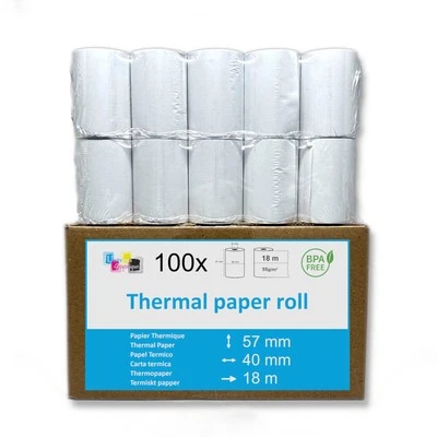 UNIVERS GRAPHIQUE 100 EC-Cash Thermorollen 57x40mm für Thermodrucker Bisphenol-A frei 100 Stück