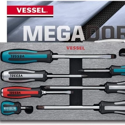 Vessel Tools 980MIXEVA MEGADORA IMPACTA Assorted Screwdriver Set, 8 Pieces - Image 1 of 4