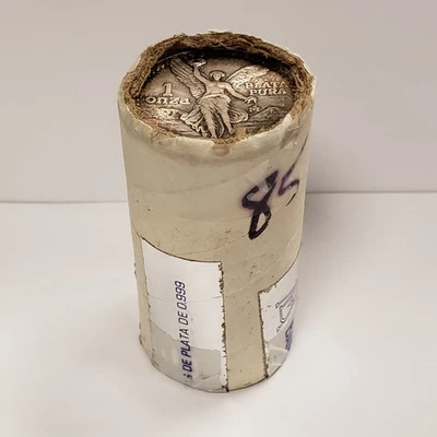 1985 Mo Mexico Libertad Onza 1 oz .999 Silver Mint Sealed Roll 20 Coins - Q2436 - Image 1 of 4