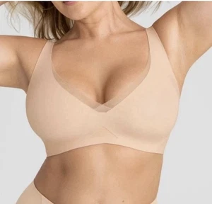 Honeylove Bra Liftwear Crossover Seamless Wire-Free Sand Tan Size XL Excellent - Picture 1 of 11