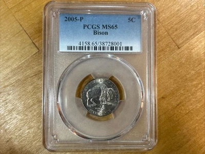 2005-P 5C Bison (Regular Strike) Jefferson Nickel Buffalo - PCGS MS-65 Certified - Image 1 of 4