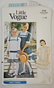 Vogue 7735 Girls Drop Waist Dress Sewing Pattern Size 12-14 Envelope Damage - Picture 1 of 8