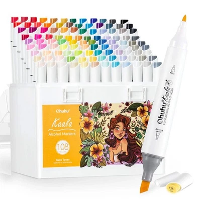 BEST HOME GADGETS Ohuhu Kaala Alcohol Art Marker Set Up To 106 Markers - Dual Tip Refillable Colou