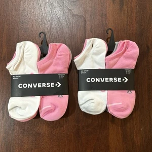 New Girls Kids Converse No Show 2-6 Packs Socks 5Y-7Y - Picture 1 of 7