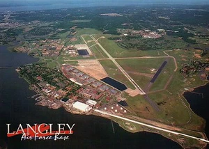 Aerial View of Langley Air Force Base Virginia Langley Field - Military Postcard - Picture 1 of 2
