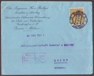 Austria, 1917 cubierta censurada de Znaim (Znojmo) en Mahren a Suiza -GX24 - Imagen 1 de 3