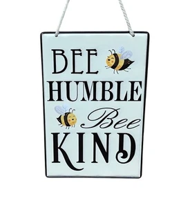 Bienenhummel, Bienenkind. Dekoschild aus Metall zum Aufhängen (30 x 20 cm) - Bild 1 von 3