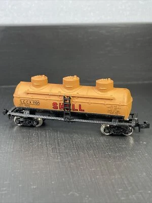 N Scale VTG NIB Atlas 2291 Shell 3 Dom Tank Car Orange - W2 - Image 1 of 4