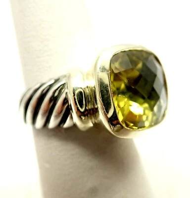David Yurman Large Citrine Noblesse Ring 925 Sterling Silver 585 14k Gold size7 - Image 1 of 4