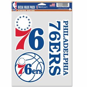 Philadelphia 76ers NBA Wincraft Multi Use Decal Sheet(3Pc) FREE SHIP!