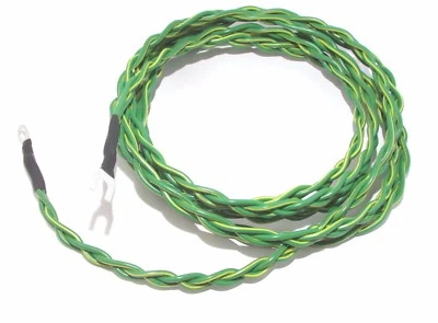 Earthing cable 2m for device grounding 3-core terminated with ring & spade - Image 1 of 3