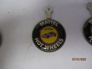 Vintage 1967 Mattel Hot Wheels Redline PYTHON Metal Tab Pin Button Badge