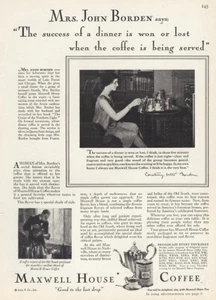 1929 Maxwell House Coffee: Mrs John Borden Vintage Print Ad - Picture 1 of 1