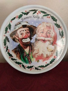 Emmett Kelly Jr. Christmas Tin,Old Time Santa Rus T 1995 - Picture 1 of 1