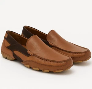 Mens Genuine Leather Lofers Casual Mocassin Walking Driving Slip On Shoes Size - Picture 1 of 12