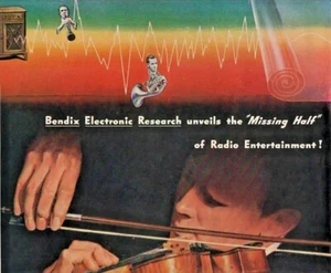 1945 Bendix Radio Print Ad Violin Player The Real Voice Of Radio - Picture 1 of 2