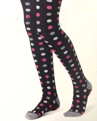 Medias de punto negras con lunares fucsia gris plata talla 7-10 Xhilaration para niñas Foto 1 de 4