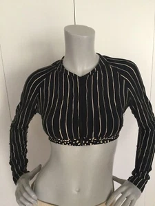 Swim Systems Black Sand Rebelcrop Top Size S - Picture 1 of 7