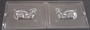 5 3/4" Bunny Cart 2 Pc Chocolate Candy Mold Set Cybr Trayd 3D E224B Easter Solid - Picture 1 of 3