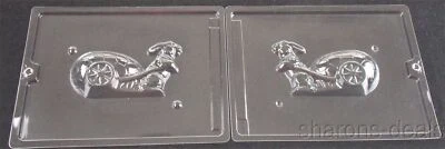 5 3/4" Bunny Cart 2 Pc Chocolate Candy Mold Set Cybr Trayd 3D E224B Easter Solid - Image 1 of 3