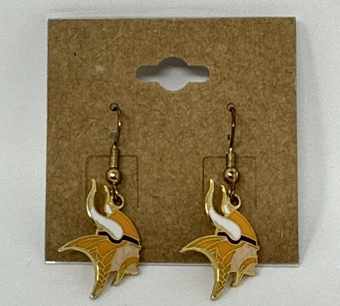 MN Minnesota Vikings NFL Gold Dangle Earrings Cover