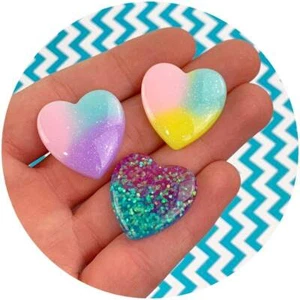 Jumbo Heart Charms | Slime DIY craft | Cheap Bulk Cabochon - Picture 1 of 13