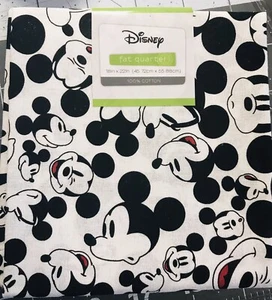 Disney Many Faces of Mickey Mouse 100% Cotton Fabric Fat Quarter FQ 18" x 22”W - Picture 1 of 2