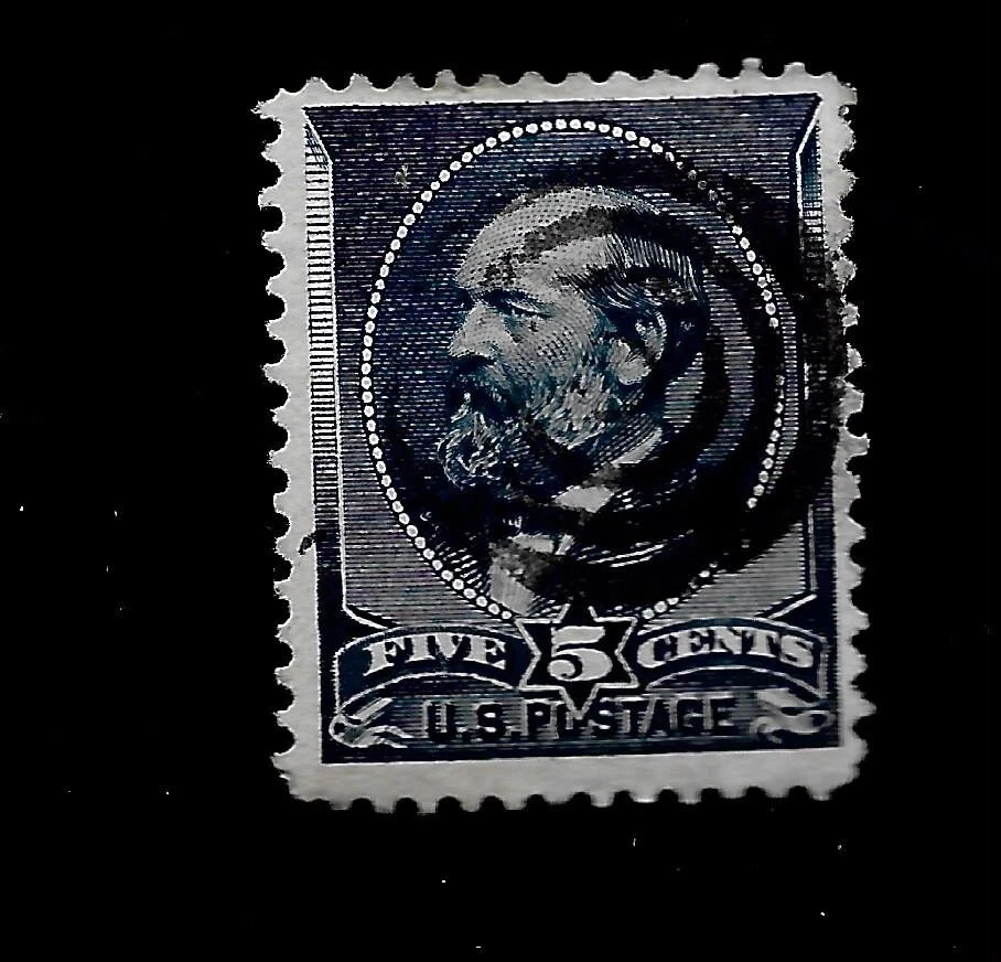 US Sc# 216 5 c Garfield Used  VF - Centered - Bulleye Cancel - Image 1 of 1