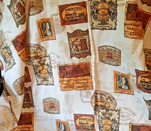 Fabric Colonial Early American Golds Browns Tans 44"W x 58" Grist Mills Chandler - Picture 1 of 8