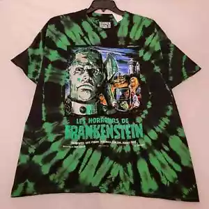Frankenstein Shirt Mens Extra Large XL Green Tie Dye Halloween Outdoors Logo NWT - Picture 1 of 14