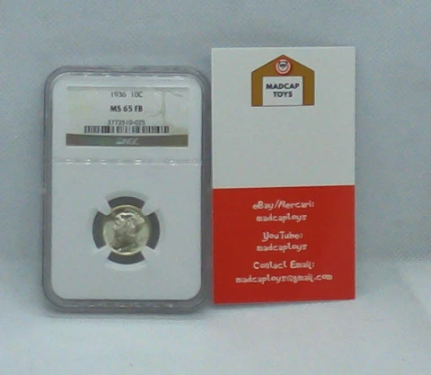 1936-P 90% Silver Mercury Dime NGC MS65FB Full Bands Cover