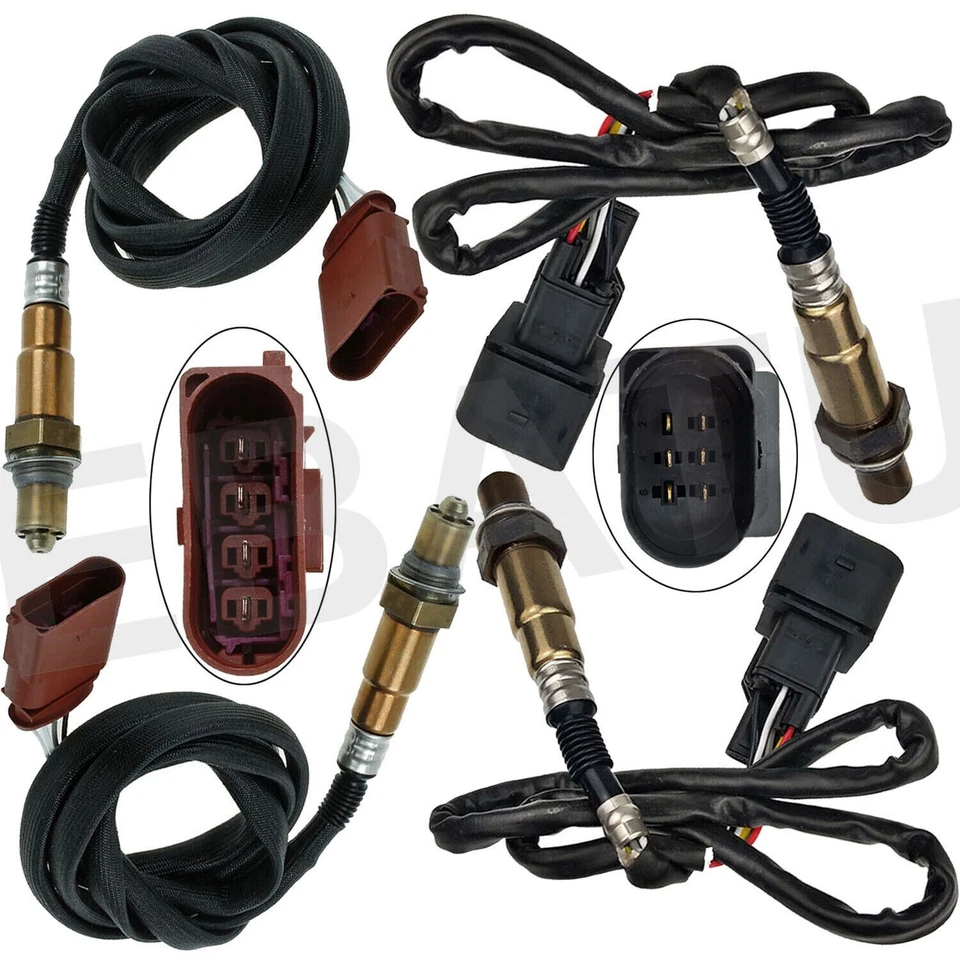 Sensor de oxígeno O2 4 piezas para Audi A4 A6 S4 A6 Quattro 3,0 L aguas arriba y aguas abajo Foto 1 de 4