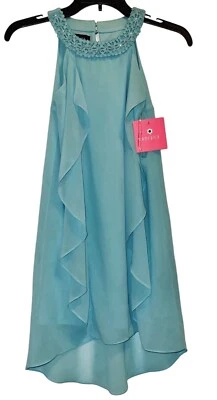 AMY BYER DRESS GIRL SLEEVELESS LIGHT BLUE COLOR WITH PRETTY ACCESSORIES SIZE M-6 - Image 1 of 4