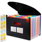 24 Pockets Expanding File Folder With Cover Accordian File Organizer Portable...