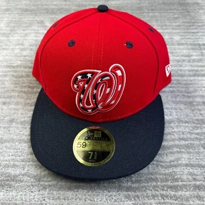 Washington Nationals Hat Cap Mens Fitted 7 5/8 New Era Red Low Profile On Field - Picture 1 of 6