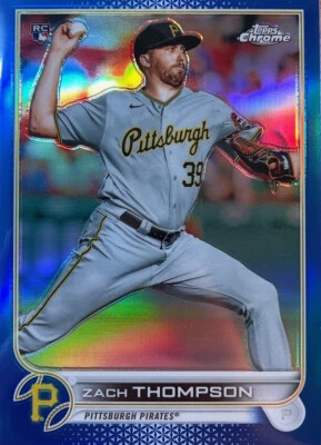 2022 Topps Chrome #30 Zach Thompson RC Blue Refractor #/150 Pirates Rookie - Image 1 of 4