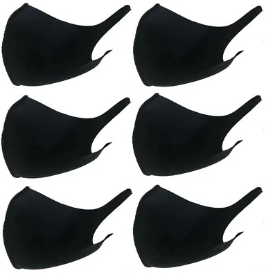 Unisex Pack of 6 Washable Breathable Reusable Mouth Protection Face Covering - Image 1 of 2